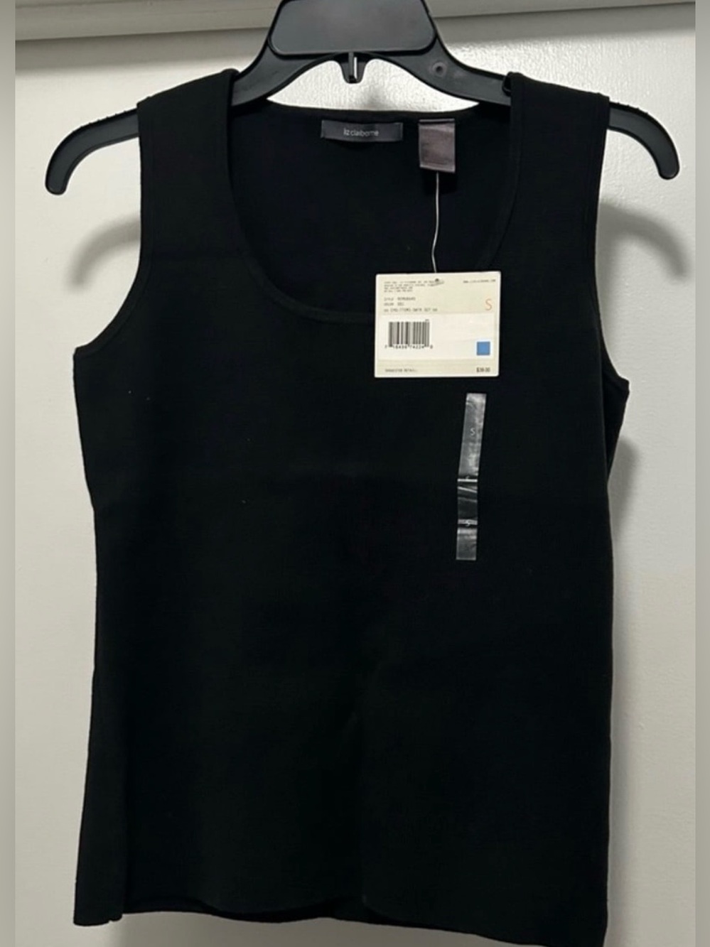 Liz Claiborne Tank Top NWT in Black size Small
